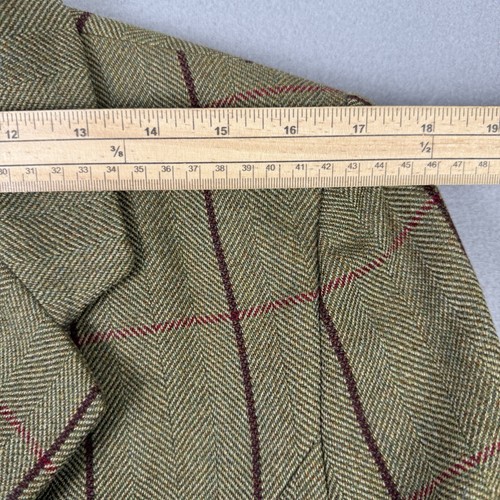 Magee Coat Womens UK 14 Green Check Wool Tweed Overcoat Trench Races Country - Picture 12 of 14