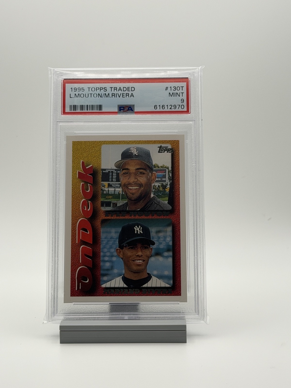 1995 Topps Traded & Rookies On Deck Mariano Rivera, Lyle Mouton 130T (RC) PSA 9