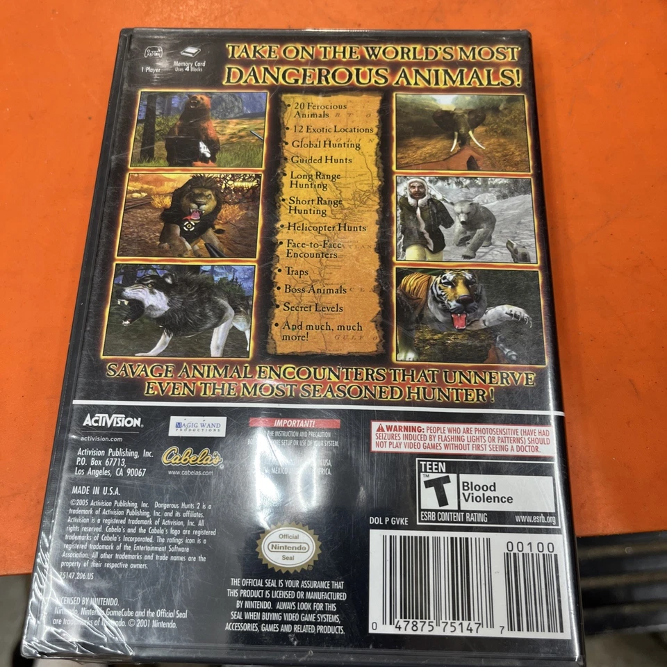 Cabela's DANGEROUS HUNTS 2 💥 (Nintendo GameCube) NEW SEALED MINTY 🦌 RARE HTF - Image 2 of 2