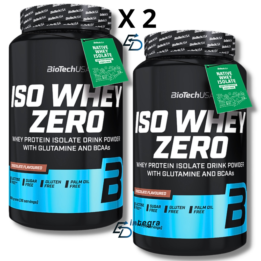 BioTech USA Iso Whey Zero 908g x2 | Proteine Isolate Siero del Latte