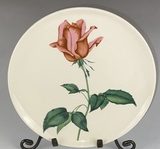 Harmony House Betsy Rose Coupe Dinner Plate vtg red rose floral MCM art cottage