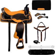 Western Barrel Synthetic Cordura Horse Saddle with all set incuding saddle pad