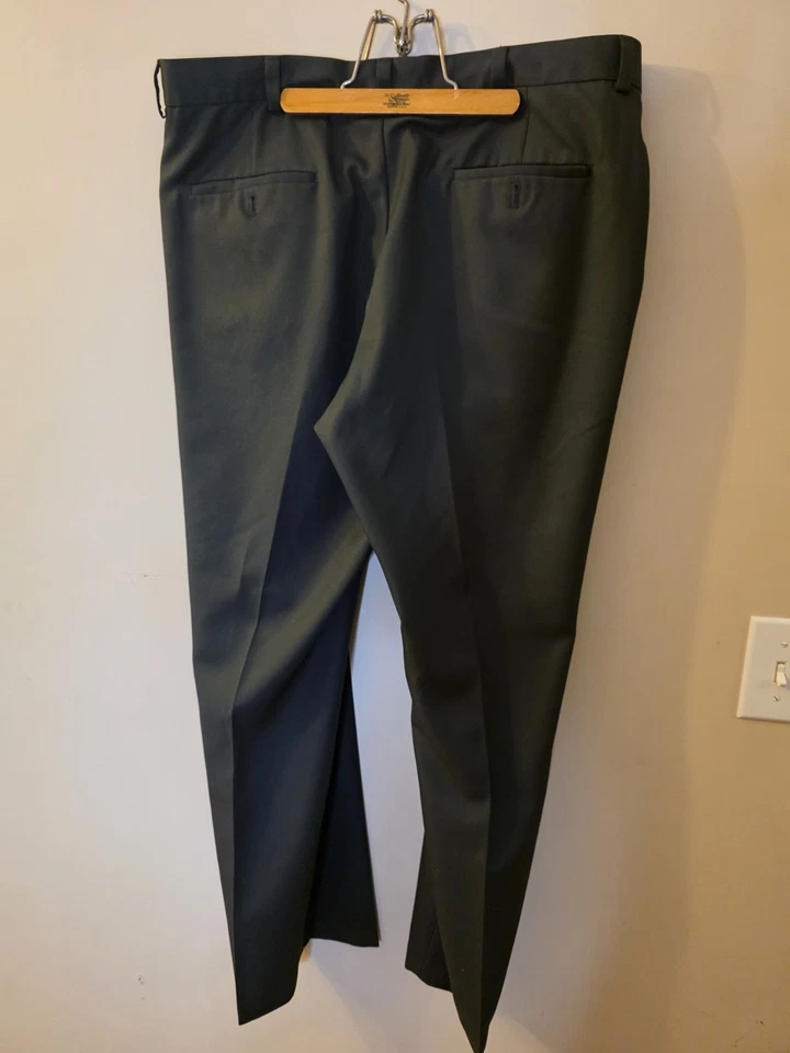 Calça social masculina Haggar ajuste reto 36X29 calças lisas cinza carvão trabalho - Imagem 2 de 4