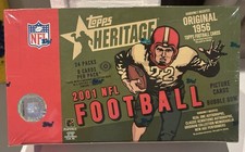 2001 Topps Heritage NFL Football Sealed HOBBY Box 24 Packs Brees RC Brady RARE!!
