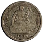 1870 Seated Liberty Half Dime – VF Condition – Better Date – 535k #966