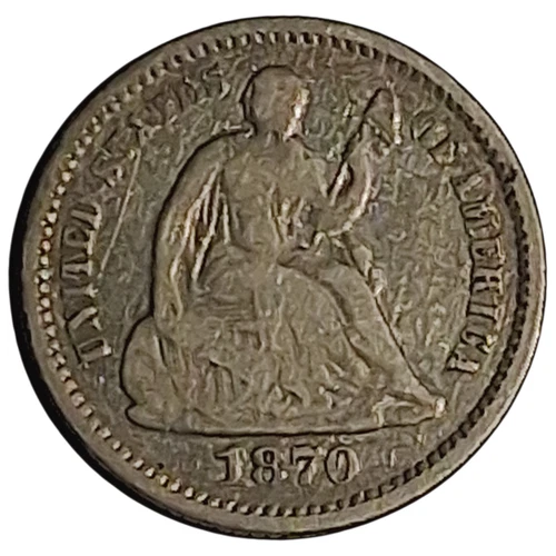 1870 Seated Liberty Half Dime – VF Condition – Better Date – 535k #966