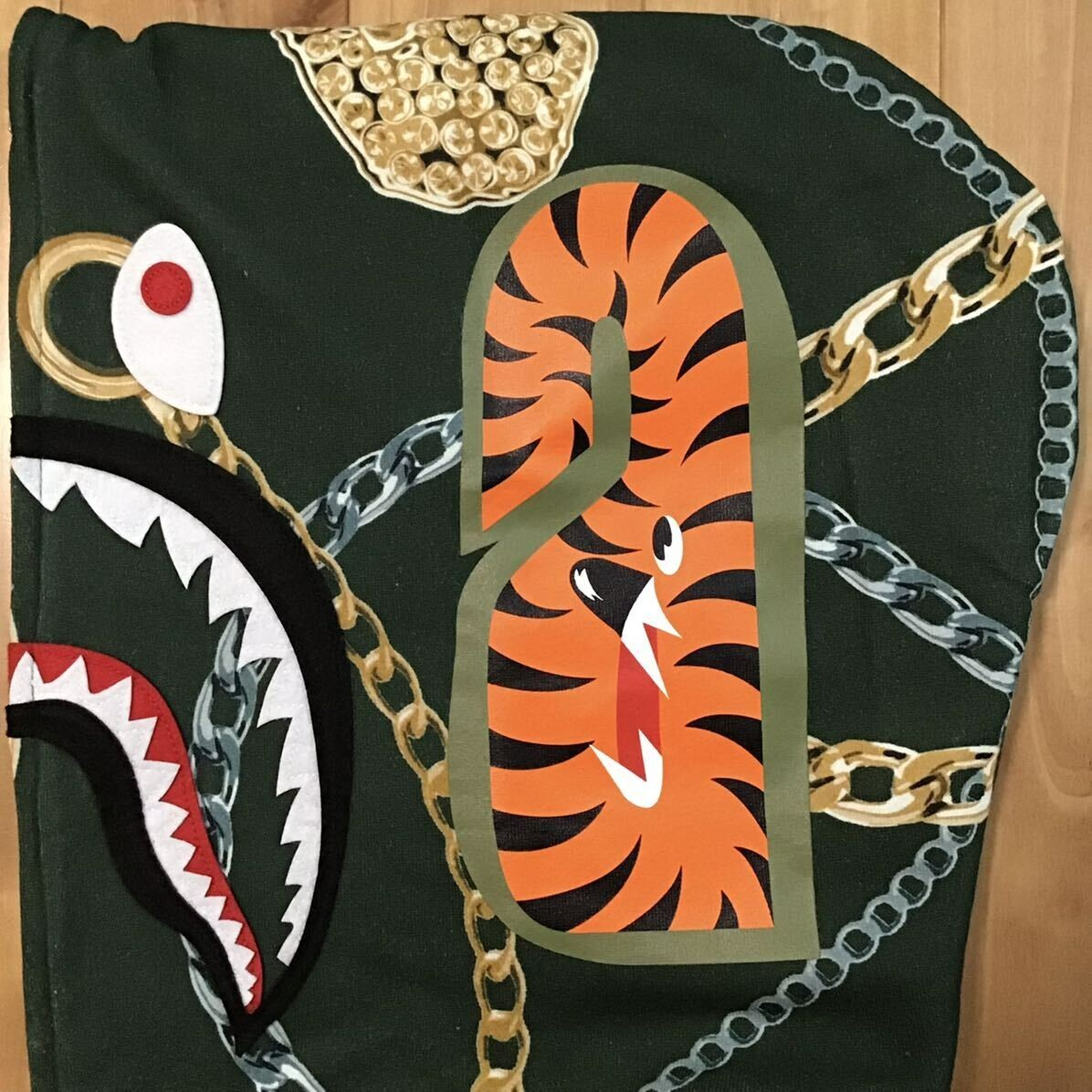 BAPE JEWELS SHARK FULL ZIP HOODIE Green A Bathing Ape Size M | eBay