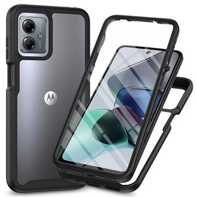 Motorola Moto G54 Hülle 360 Grad Handyhülle mit Integriertem Displayschutz