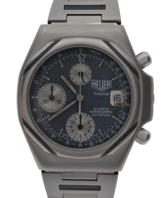 マジェスタソード RARE Men's 1980's Heuer 39mm Titanium Chronograph Watch (Pre-Tag
