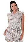 Azucar Damen 100% Leinen Bluse Top vorne zum Binden Knopfleiste in (4) Farben LLWB115