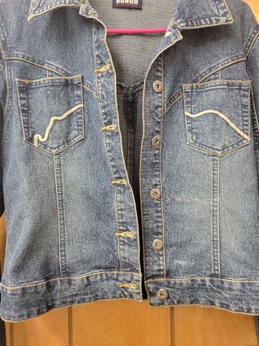 Bongo Jean Jacket Womens Size 5 Button Up Collared Blue Vintage - Picture 3 of 10