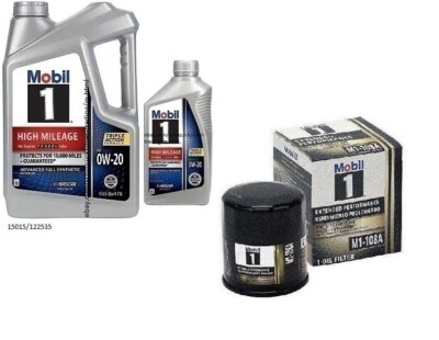 Mobil1 M1-108A Engine Oil Filter & 6 Quarts Mobil1 0W20 Full Syn. H/M Motor Oil