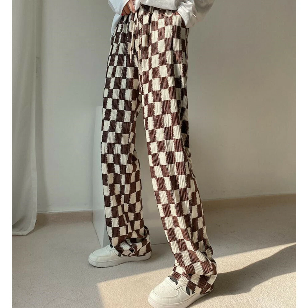Vintage high waisted plaid pants sales