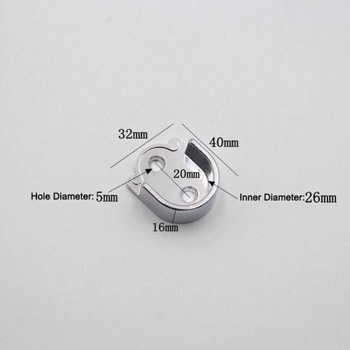 2/8Pc Metal Rail Hanger Standard Tube Support Wardrobe Rod Socket Bracket Holder - Picture 20 of 22