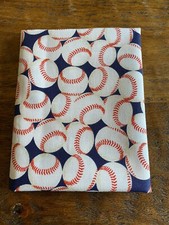 Fat Quarter Baseballs On Navy Blue Print Cotton Quilting Fabric