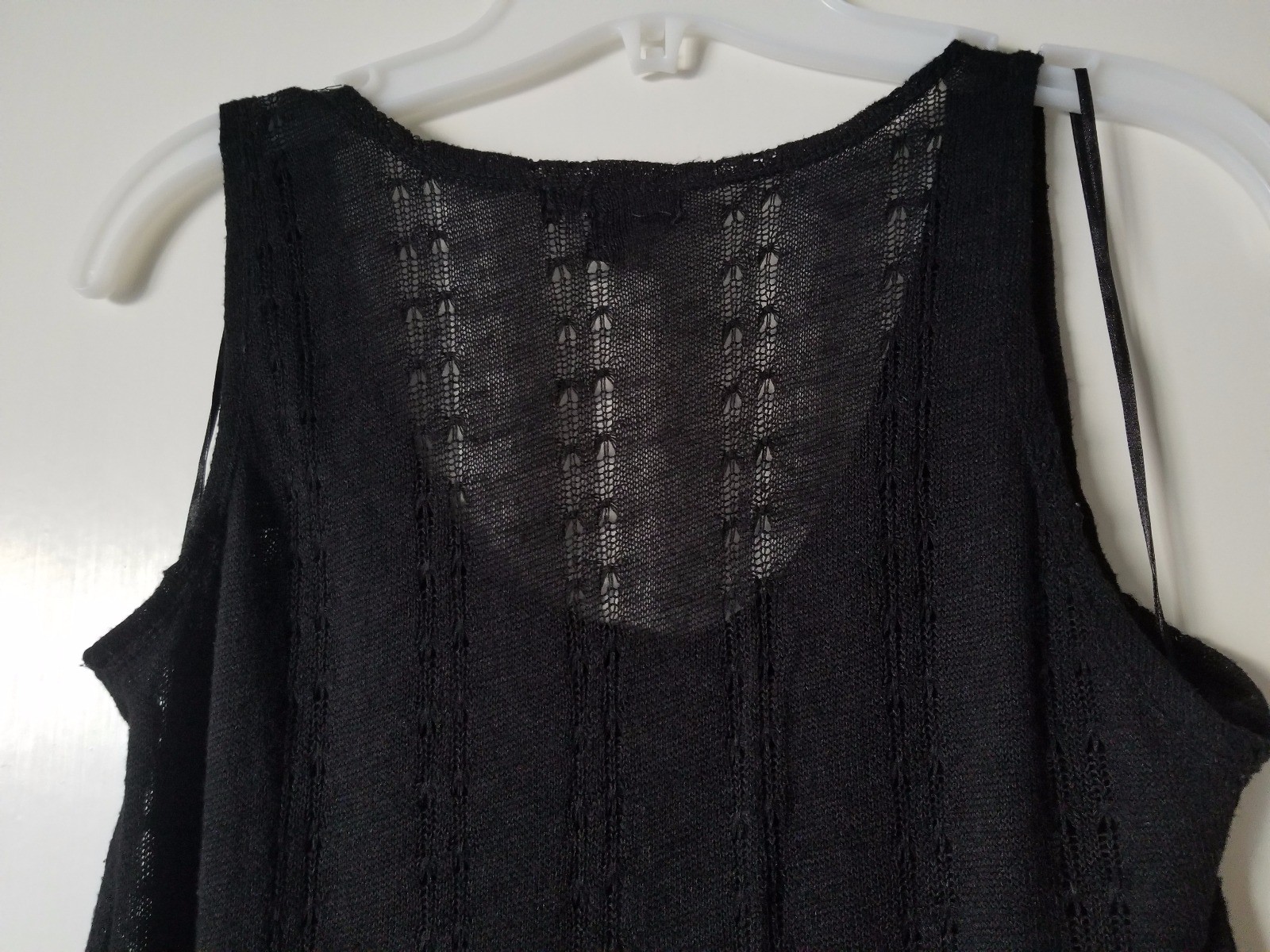 Cotton On Basic Solid Black Crochet Sleeveless Ta… - image 7