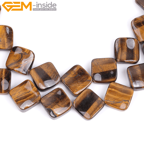 Square Diagonal Twist Assorted Colors Beads Jewelry Making 16mm Natural Stone - Picture 33 of 46