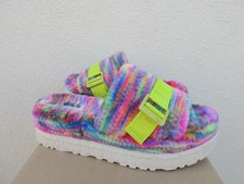 UGG WHITE FLUFFITA PIXELATE FLUFF PLATFORM SANDALS, WOMEN US 6/ EUR 37 NIB