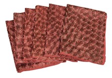 Pier 1 Imports Set of 6 Cotton Burgundy Placemats 14  x19  Circles Embroidery PO