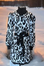 Who What Wear Ballon Long Sleeve Animal Print Sweater Dress Size XS In...