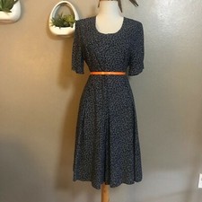 Vintage heart and polka dot print romper navy and white 1990s size 10 runs SMALL