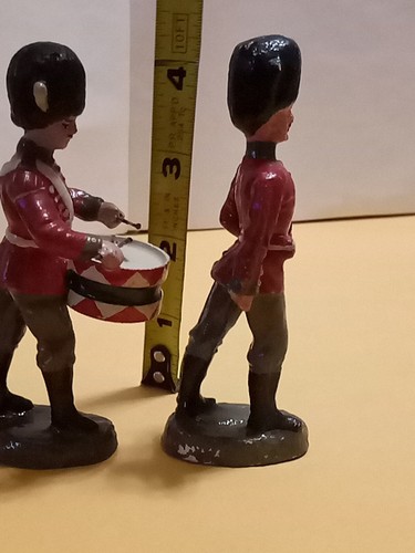4 Elastolin Composition Marching Scot Soldiers 10.5cm Pre WWII Officer, Drummer - Picture 21 of 24