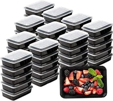 28oz Disposable Plastic Meal Prep Food Containers with Lids Microwavable