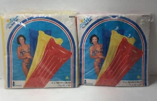 VTG Lot Of 2 1999 Intex Wet Set 72" x 27" Pool Float Air Mattress Red & Yellow
