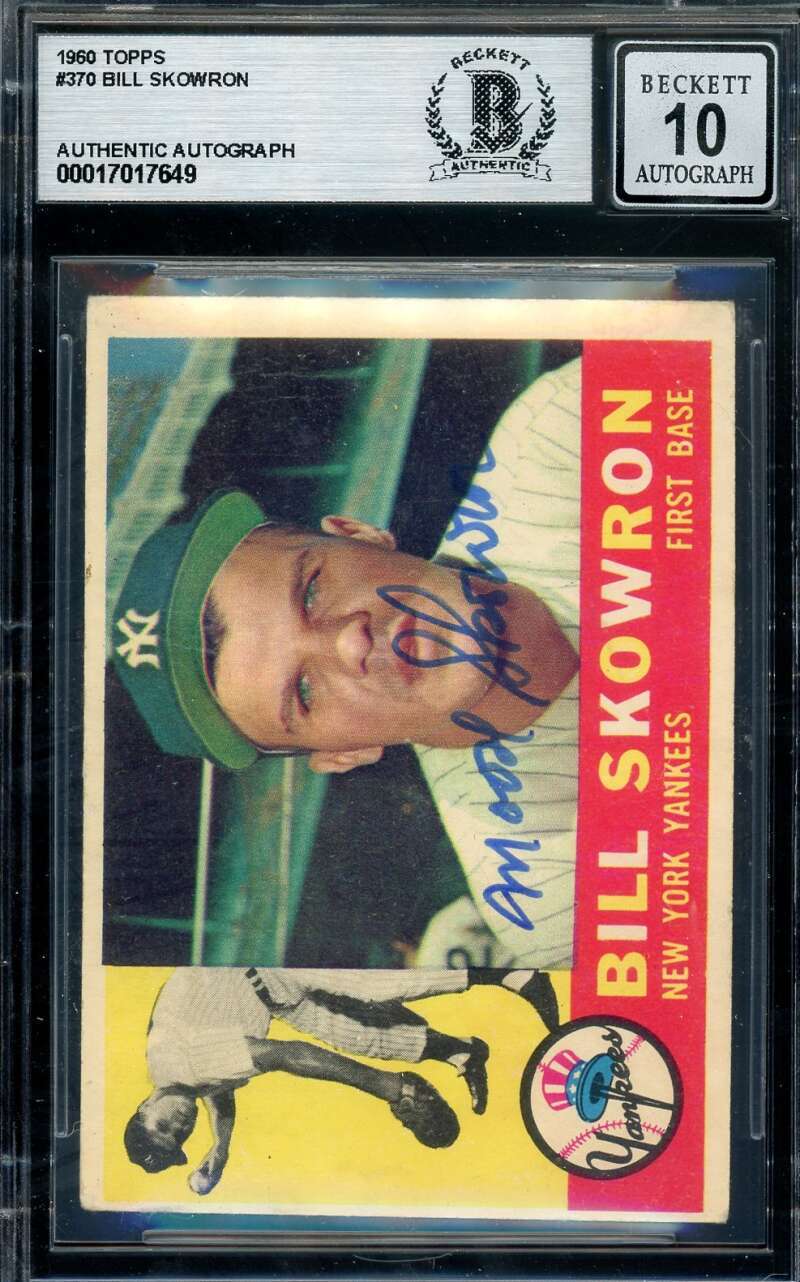 Bill Skowron Gem Mint 10 Beckett BAS Signed 1960 Topps Autograph