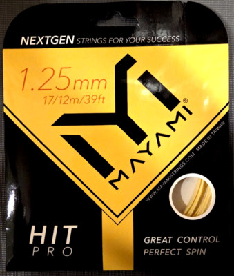 2x Sets Mayami Hit Pro 17g/1.25mm Poly Tennis String Set | Power, Spin & Comfort