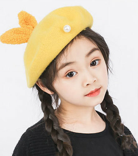 Mütze Mütze Kappe Kinder französischer Stil Unisex Wolle warm Barett Beanie im Barett - Bild 24 von 29