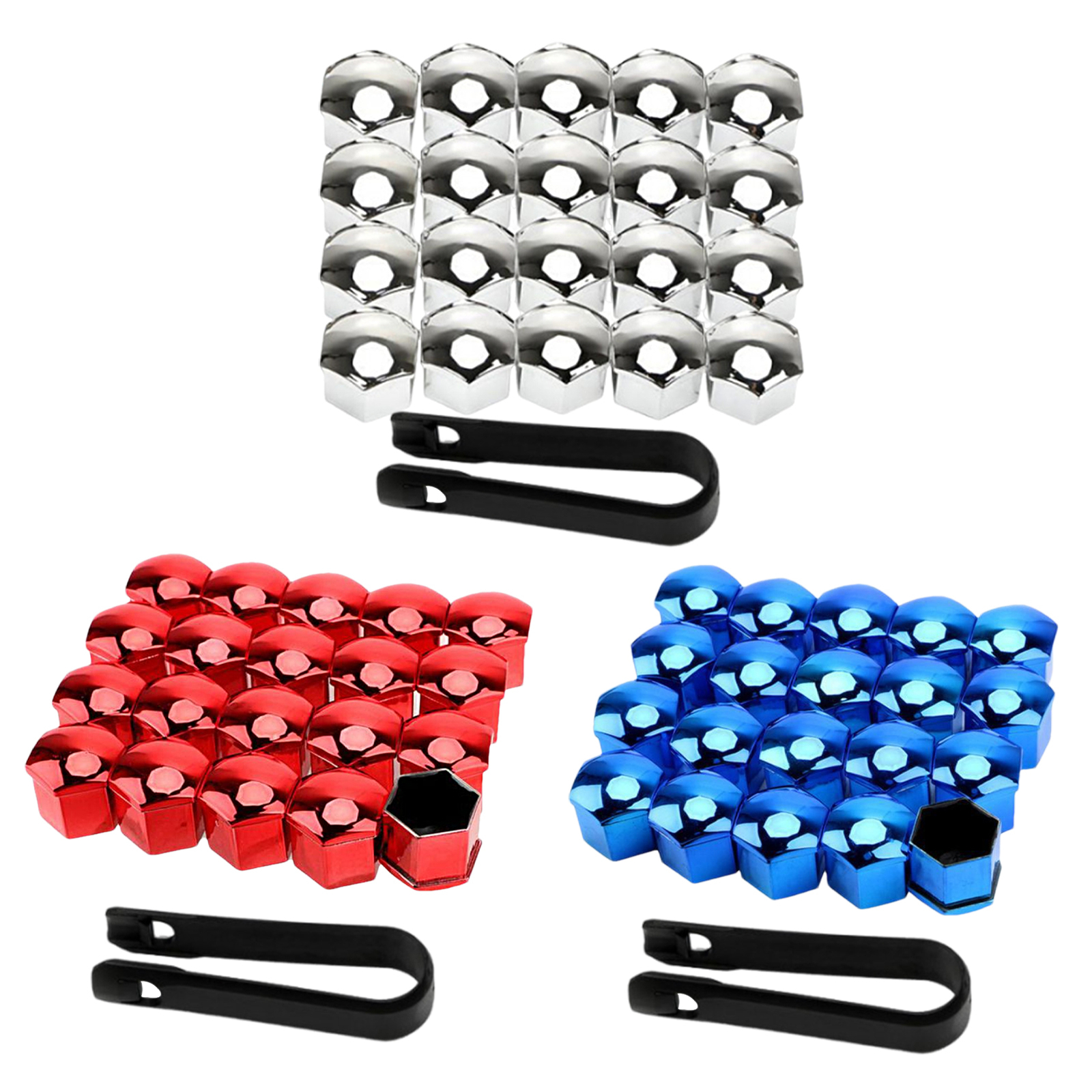 20 Pcs Car Wheel Lug Nut 17/19/21mm Bolt Cover Protect Hub Screw Cap