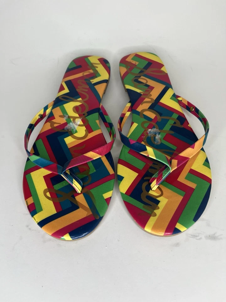 Sandalias chanclas Sam Edelman para mujer talla 9 multicolor sintéticas planas Foto 2 de 4