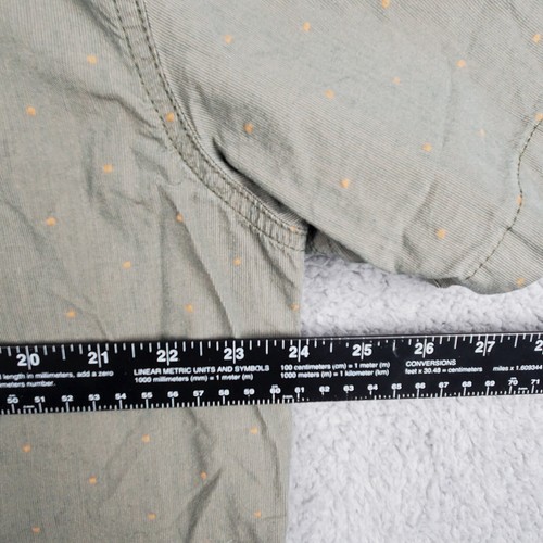 Prana Shirt Mens XL Green Orange Dots Short Sleeve Microstripe Button Up - Picture 5 of 6