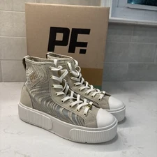 NIB PF Flyers Allston Fashion Mesh High Top Sneakers Shoes Women's Sz 8 com Gold