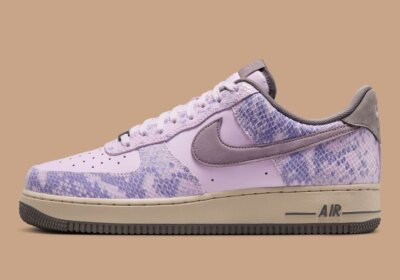 Nike Air Force 1 '07 LV8 Purple Snakeskin Doll Taupe Cave HF2898-500 sz 8.5 Men