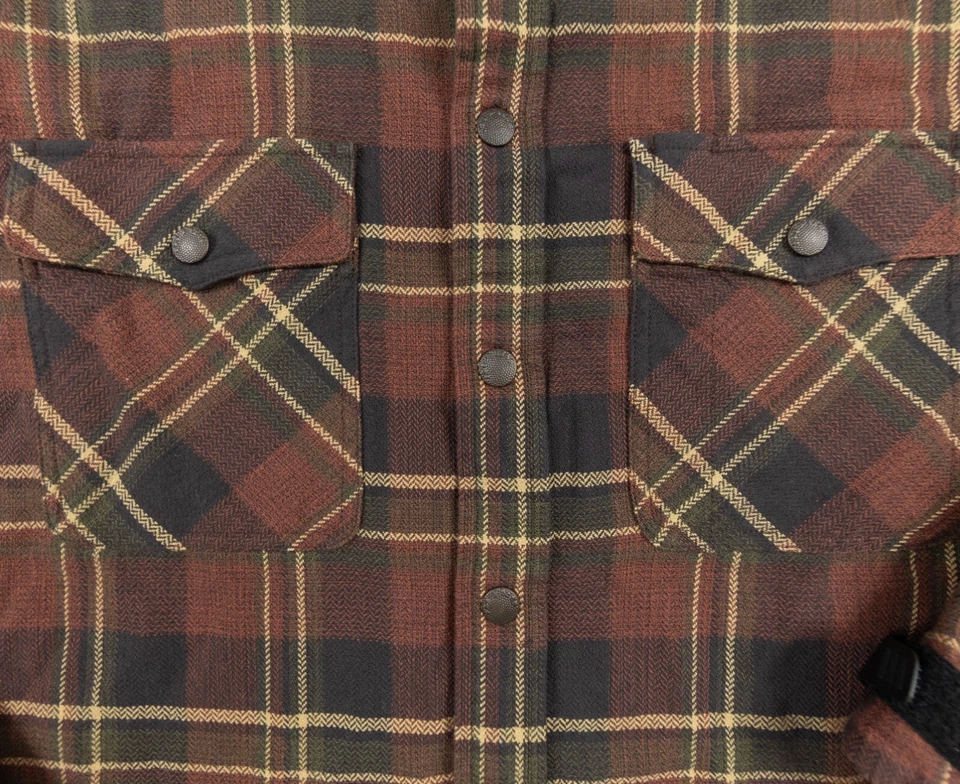 Sobrecamisa de franela Rag & Bone para hombre XLarge marrón con botones correa para el puño a presión adulto Foto 3 de 4