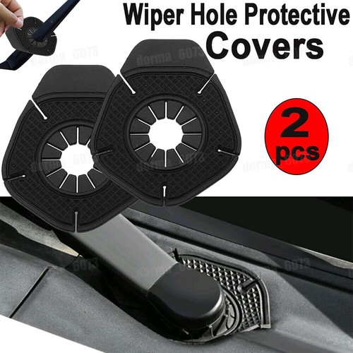 2x Silicone Car Windshield Wiper Hole Protector Covers Dustproof Accessories