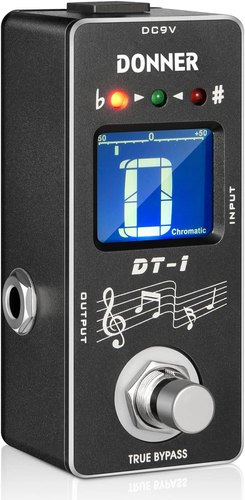 Chromatic Guitar Tuner Pedal with Pitch Indicator for Electric Guitar and Bass