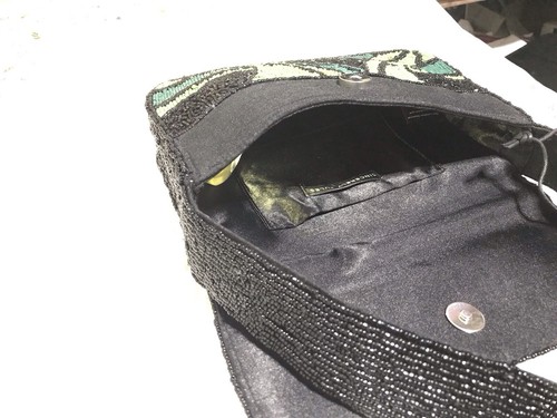 Cartera de mano Sincerely Jules verde azul negro con cuentas - Imagen 6 de 11