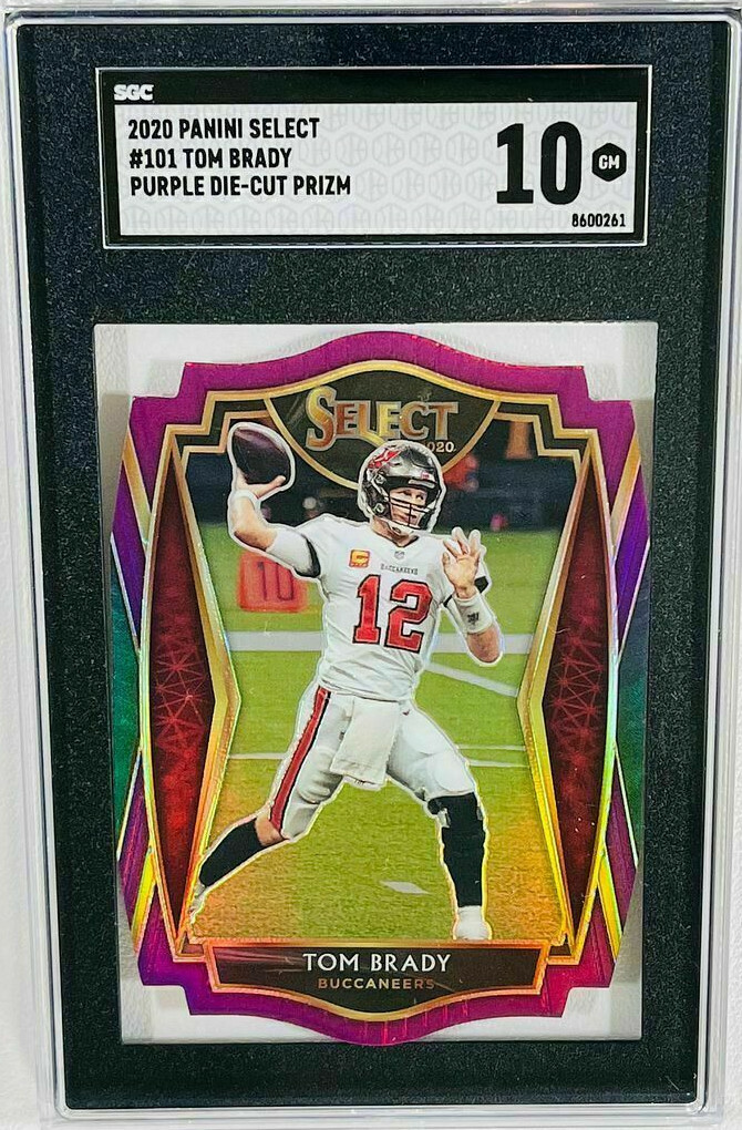 2020 Panini Select Tom Brady Purple Die-Cut #101 SGC 10