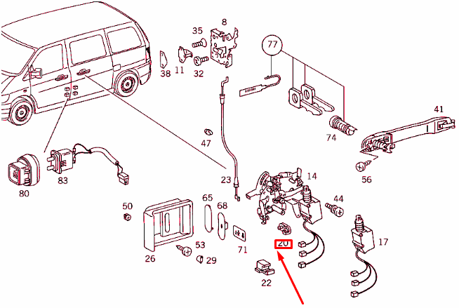 MERCEDES-BENZ VITO 638 Zentralverriegelungsclip A0008050125
