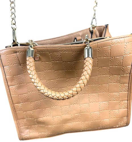 Steve Madden Embossed Satchel Bag with Crossbody Option in Bjeanneee True Cognac - Bild 11 von 12