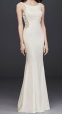 Beaded illusion Ivory Wedding dress
