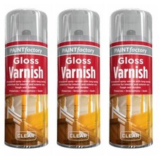 All Purpose Clear Gloss Varnish Spray Exterior Interior Waterproof 250ml.