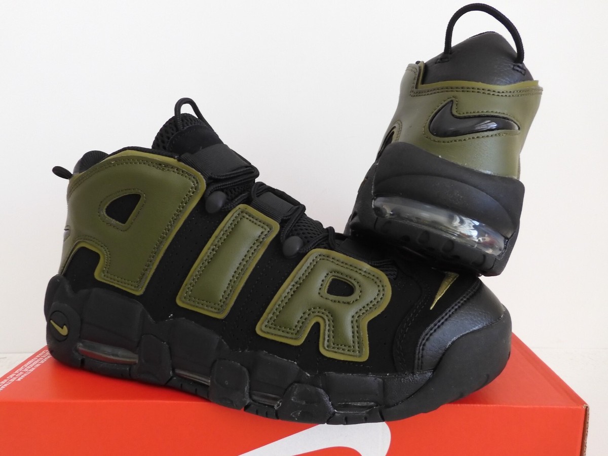 NIKE AIR MORE UPTEMPO 96 BLACK-ROUGH GREEN-PILGRIM SZ 10.5