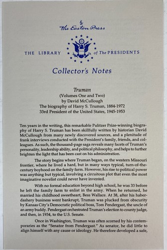 Truman by David McCullough, Volumes I & II, Easton Press 1994 - Picture 14 of 14