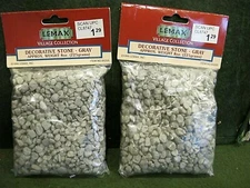 2 bags of Lemax Village Accessory Decorative Gray Stone~ great for train scenary