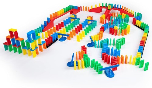 Multicolor Kinetic Dominoes Kit - 331pcs for Chain Reaction Adventures - Picture 3 of 9