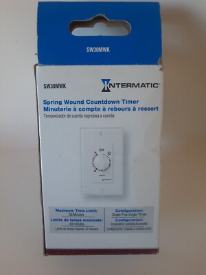 New Intermatic SW30MWK Indoor Spring Wound Timer - White